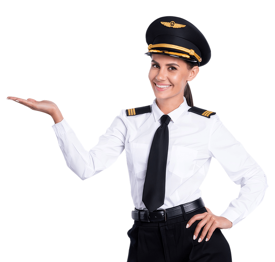 PlanningCharts smiling uniformed pilot helping you