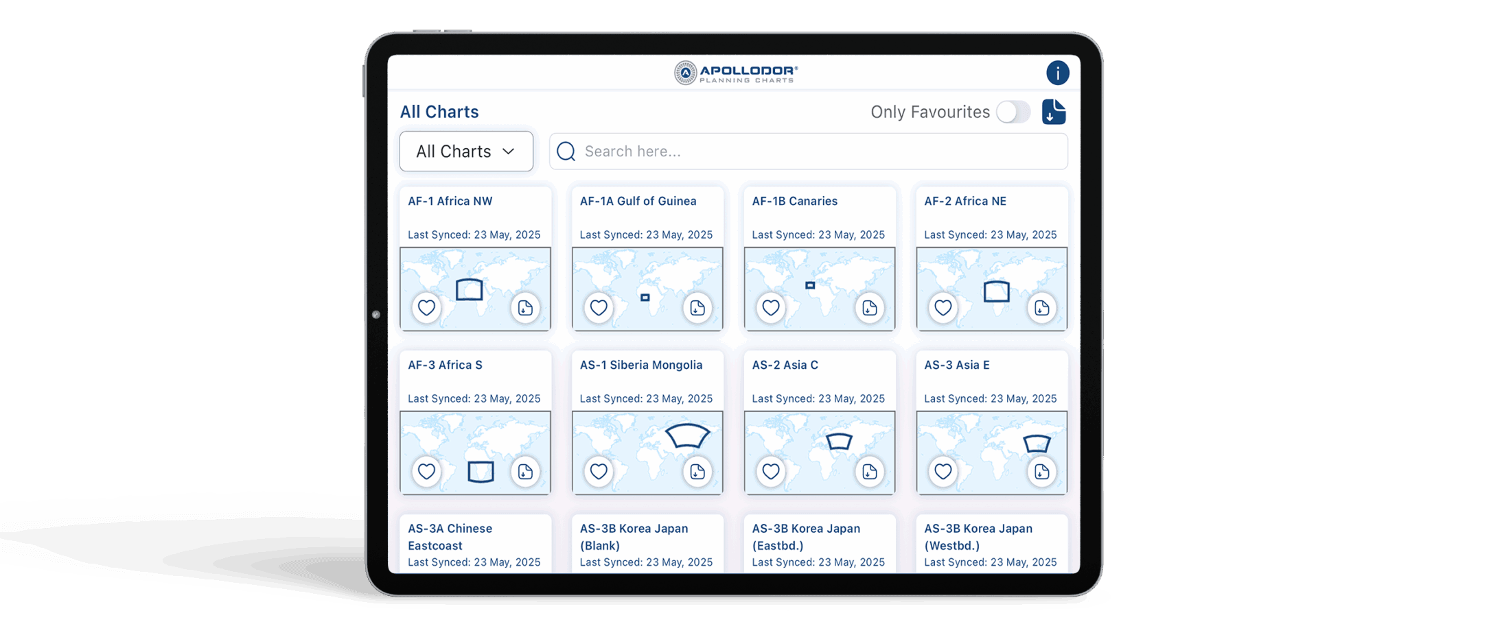 PlanningCharts - Tablet showing the PlanningCharts App